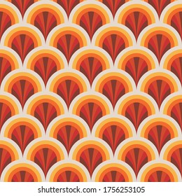Art nouveau abstract geometric background. Decorative seamless pattern. Arches shape. Ornament mosaic wallpaper. Vector illustration. 
