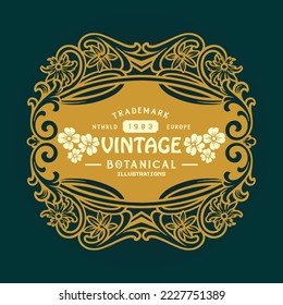 Art nouveau antique label illustration vector illustrations for your work logo, merchandise t-shirt, stickers and label designs, poster, greeting cards advertising business company or brands