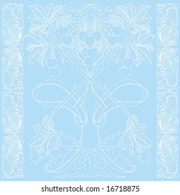 Art Nouveau background in a sketchy style.
