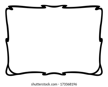 art nouveau black ornamental decorative frame