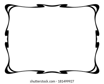 art nouveau black ornamental decorative frame