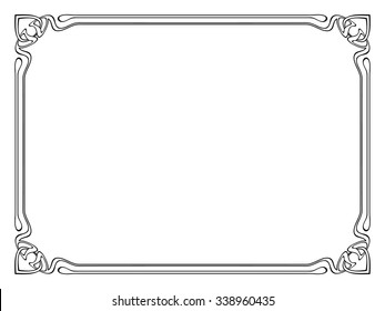 Art Nouveau Black Ornamental Decorative Frame Stock Vector (Royalty ...