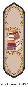Art Nouveau Bookmark. Paper bookmark. Vertical postcards. Vector.