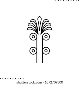 Art Nouveau border vector icon in outlines