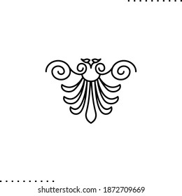 Art Nouveau border vector icon in outlines