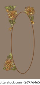 Art nouveau chrysanthemum flor quadro decorativo