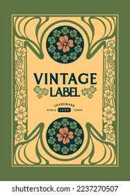 art nouveau Classic label floral botanical illustration vector illustrations for your work logo, merchandise t-shirt, stickers and label designs, poster, greeting cards advertising business company