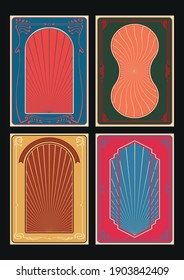 Art Nouveau and Art Deco Background, Frames, Covers, Psychedelic Color Combinations