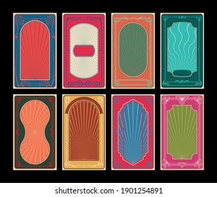 Art Nouveau and Art Deco Frames, Backgrounds, Poster Templates, Psychedelic Color Combinations 