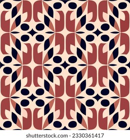 Art nouveau and art deco hybrid pattern showcasing a mesmerizing blend of black and red colors, adorned with circular motifs reminiscent of peppermint candy, exuding a vibrant and retro.