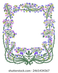 Marco de Vector floral decorativo Art Nouveau.