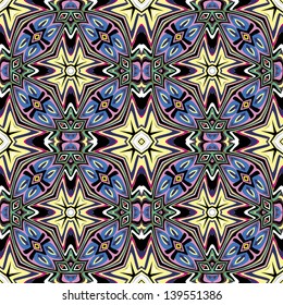 Art nouveau design, seamless vector tile pattern with historic motifs in vivid and bright colors