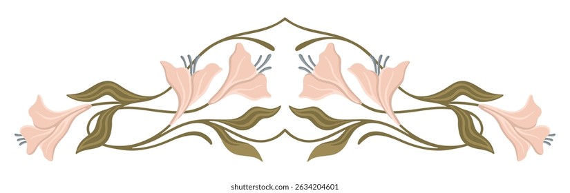 Art Nouveau elegant border. Decorative element. Vector.