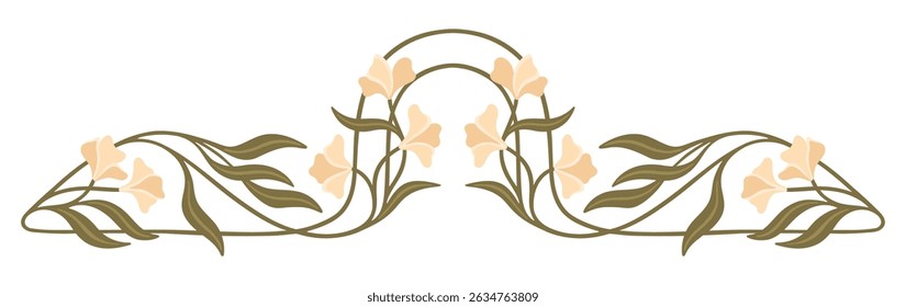 Art Nouveau elegant border. Decorative element. Vector.