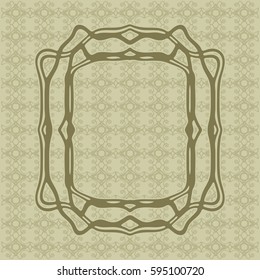 Art Nouveau elegant smooth lines decorative rectangle vector frame for design. Art Deco style fine border ornament