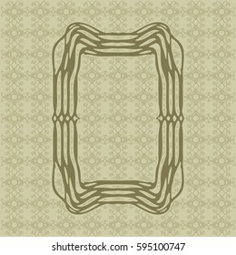 Art Nouveau elegant smooth lines decorative rectangle vector frame for design. Art Deco style fine border ornament
