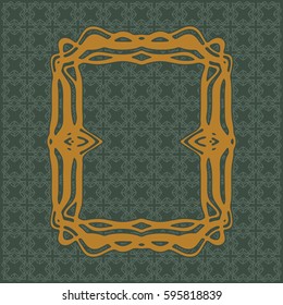 Art Nouveau elegant smooth lines decorative rectangle vector frame for design. Art Deco style fine border ornament
