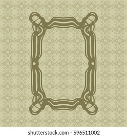 Art Nouveau elegant smooth lines decorative rectangle vector frame for design. Art Deco style fine border ornament