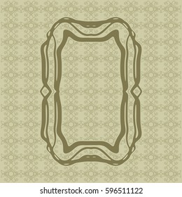Art Nouveau elegant smooth lines decorative rectangle vector frame for design. Art Deco style fine border ornament