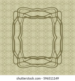 Art Nouveau elegant smooth lines decorative rectangle vector frame for design. Art Deco style fine border ornament
