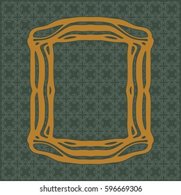 Art Nouveau elegant smooth lines decorative rectangle vector frame for design. Art Deco style fine border ornament