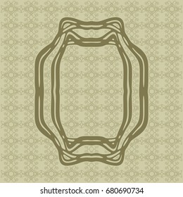 Art Nouveau elegant smooth lines decorative rectangle vector frame for design. Art Deco style fine border ornament