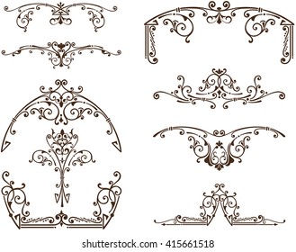 Art Nouveau elements and corners design ornament