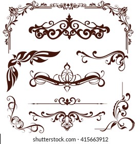 Art Nouveau Elements Corners Design Ornament Stock Vector (Royalty Free ...