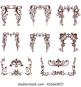 Art Nouveau elements and corners design ornament