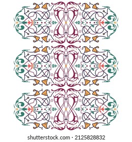 Art Nouveau elements for design of monograms, invitations, menus, labels, websites, catalogs, brochures of cafes and boutiques. Vectors.