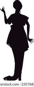 Art nouveau fashion woman silhouette black white art deco stylish vintage elegant illustration feminine female people person lady portrait vector