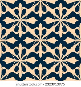 Jugendstil-Bodenmuster auf schwarz-weißem Hintergrund, beiger Hintergrund, Eleganz und aufwändige Details.