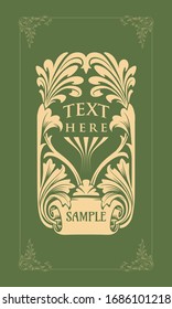 art nouveau Flora style vintage old retro woman style Stock vector Antique illustration Label Products