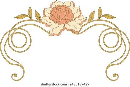 Art Nouveau floral border. Decorative element. Vector.