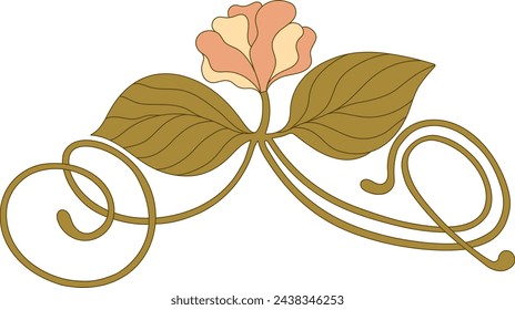 Art Nouveau floral border. Decorative element. Vector.