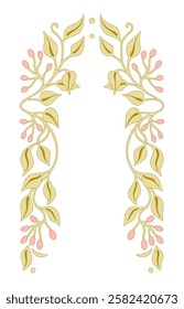 Art Nouveau floral borders. Decorative element. Vector.