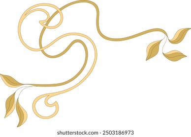 Art Nouveau floral corner. Decorative element. Vector.