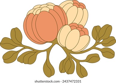 Art Nouveau floral element. Decorative element. Vector.