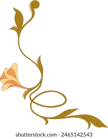 Art Nouveau floral element. Decorative element. Vector.