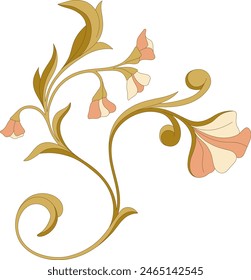 Art Nouveau floral element. Decorative element. Vector.