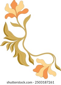 Art Nouveau floral element. Decorative element. Vector.