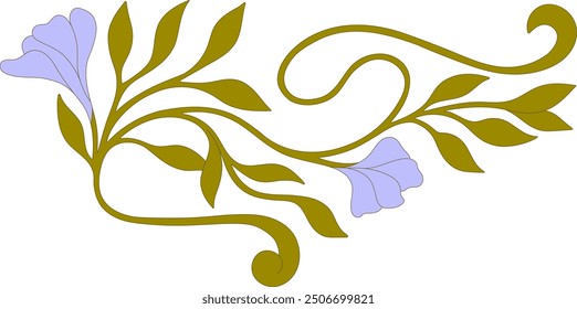 Art Nouveau floral element. Decorative element. Vector.