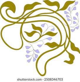 Art Nouveau floral element. Decorative element. Vector.