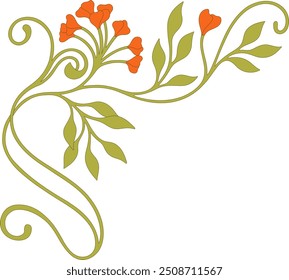 Art Nouveau floral element. Decorative element. Vector.