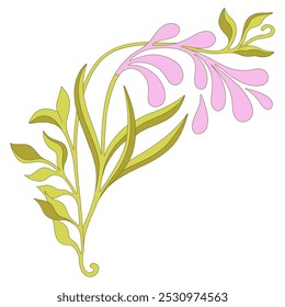 Art Nouveau floral element. Decorative element. Vector.