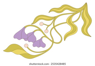 Art Nouveau floral element. Decorative element. Vector.