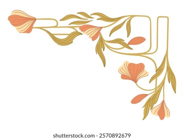 Art Nouveau floral element. Decorative element. Vector.