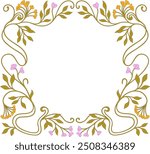 Art Nouveau floral frame. Decorative element. Vector.