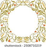 Art Nouveau floral frame. Decorative element. Vector.