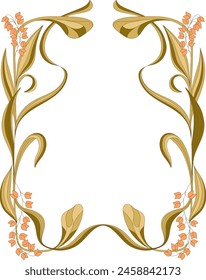 Blumenrahmen im Jugendstil. Dekoratives Element. Vektorgrafik.